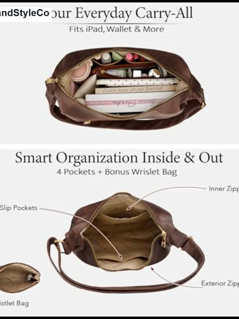 Slouchy Hobo Bag Shoulder Purse Faux Leather Crossbody Tote